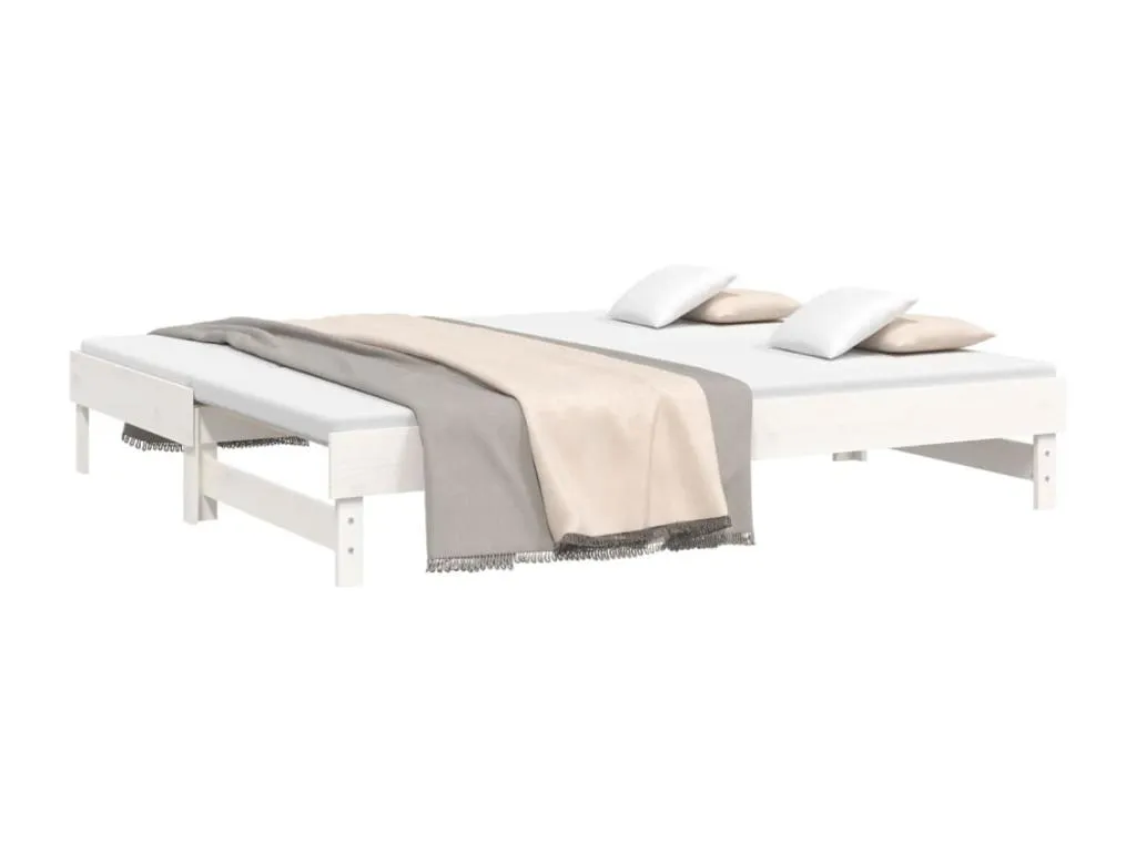 Sofá cama extraíble Mueblestop maciza de Mueblestop blanco 2x(100x200) cm 40480NZGS