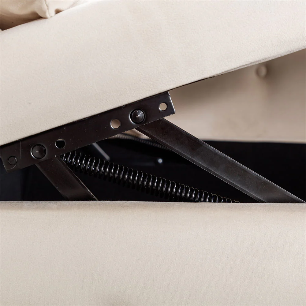 Storage Chaise Lounge, Upholstered Rolled Arm Chase Lounge with Nailhead Trim, Recliner Lounge Chair for Living Room Bedroom - Image 3