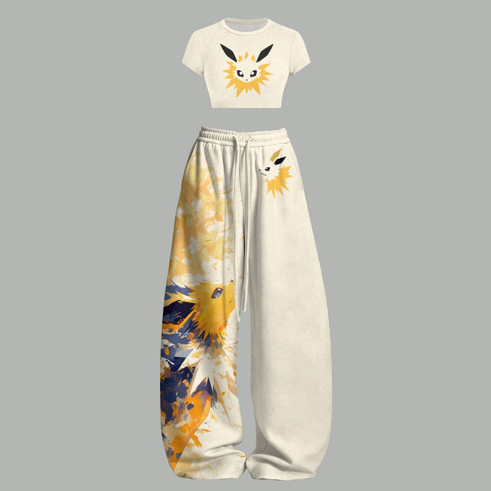 Pokémon Women T-Shirt  & Elasticated Trousers Two-Piece Set
