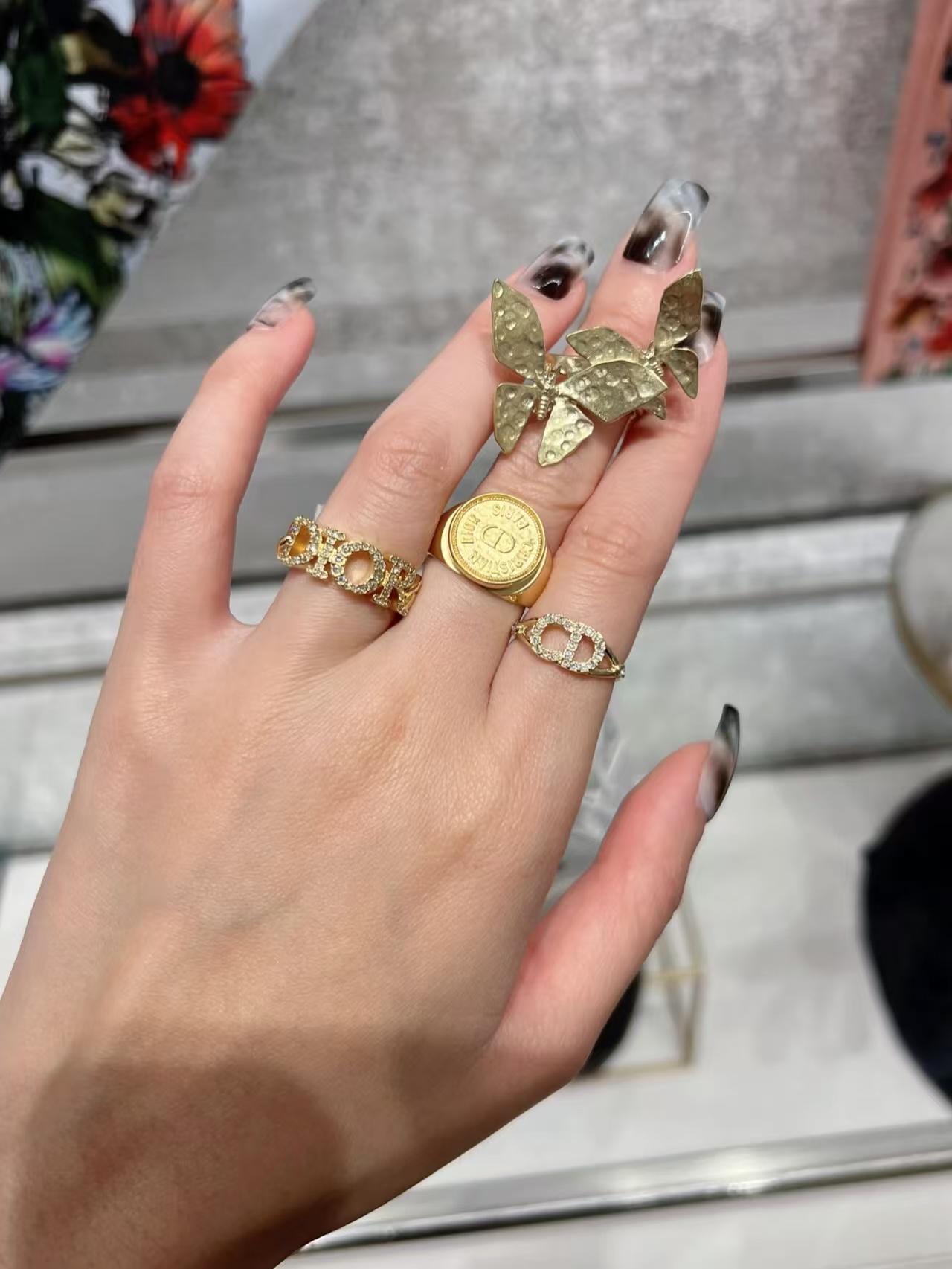 Dior CD Paved Diamond Ring - Original Replica Club