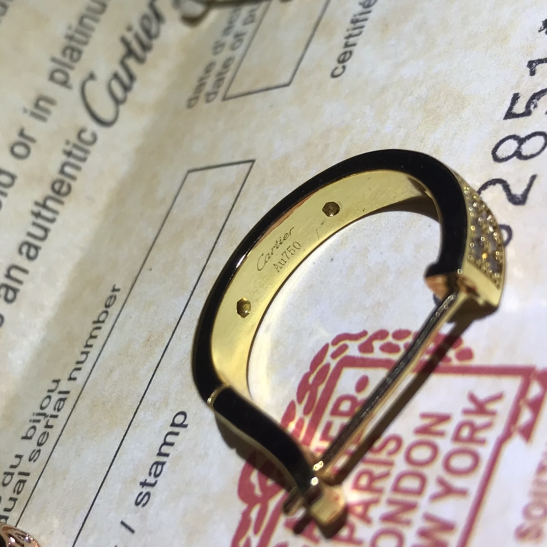 Cartier LEVE Full Paved Diamond Hoop Earrings - Original Replica Club