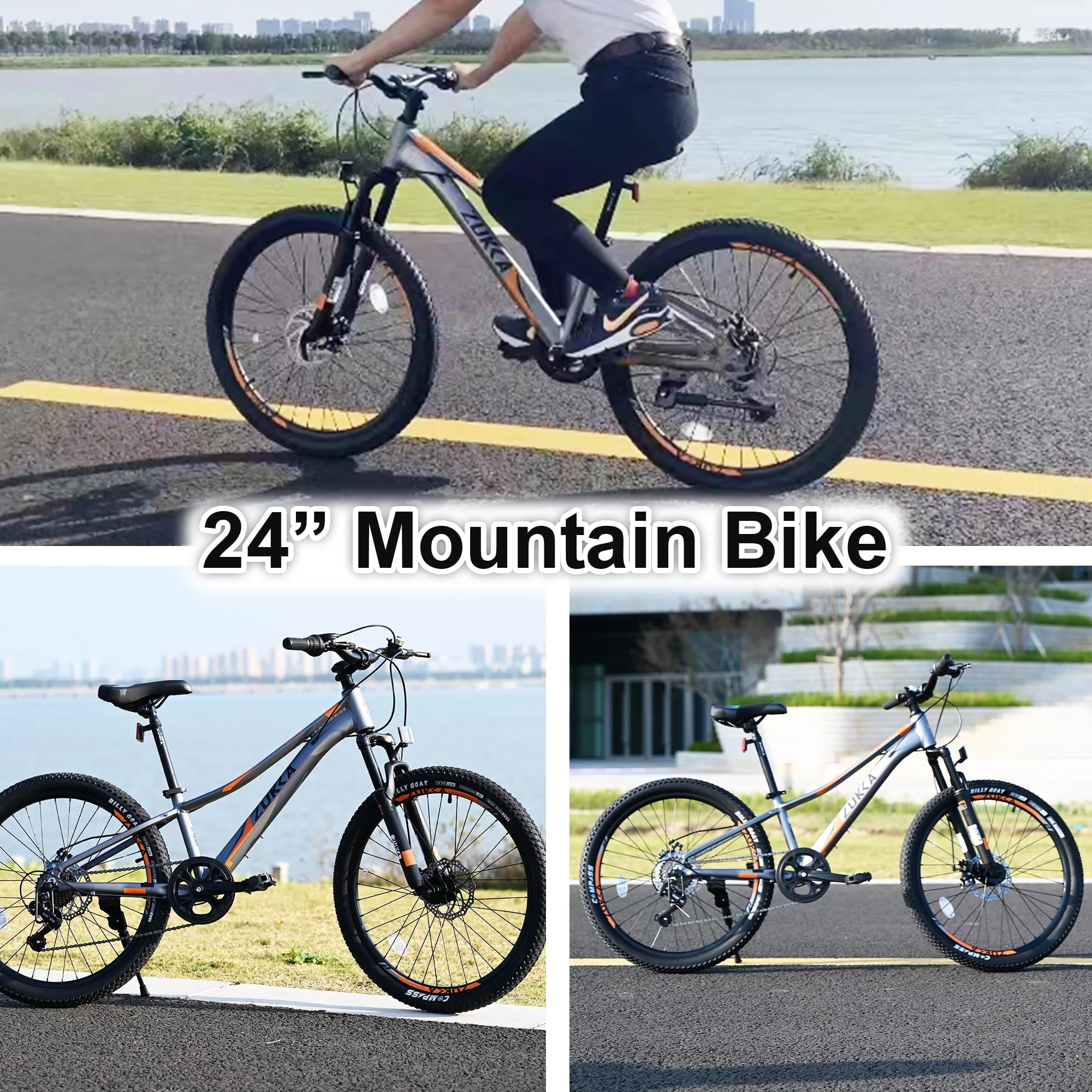 iYofe 24 Inch Kids Mountain Bikes for Girls and Boys, Shimano 7-Speed Girls Mountain Bike for 9-12 Years Old, Pink - Image 4