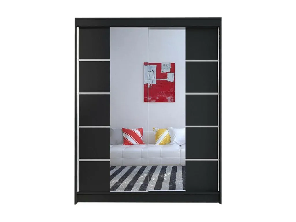 Armario Jmmhogar 146 Negro 200x150x58cm Puertas de armario - Correderas
