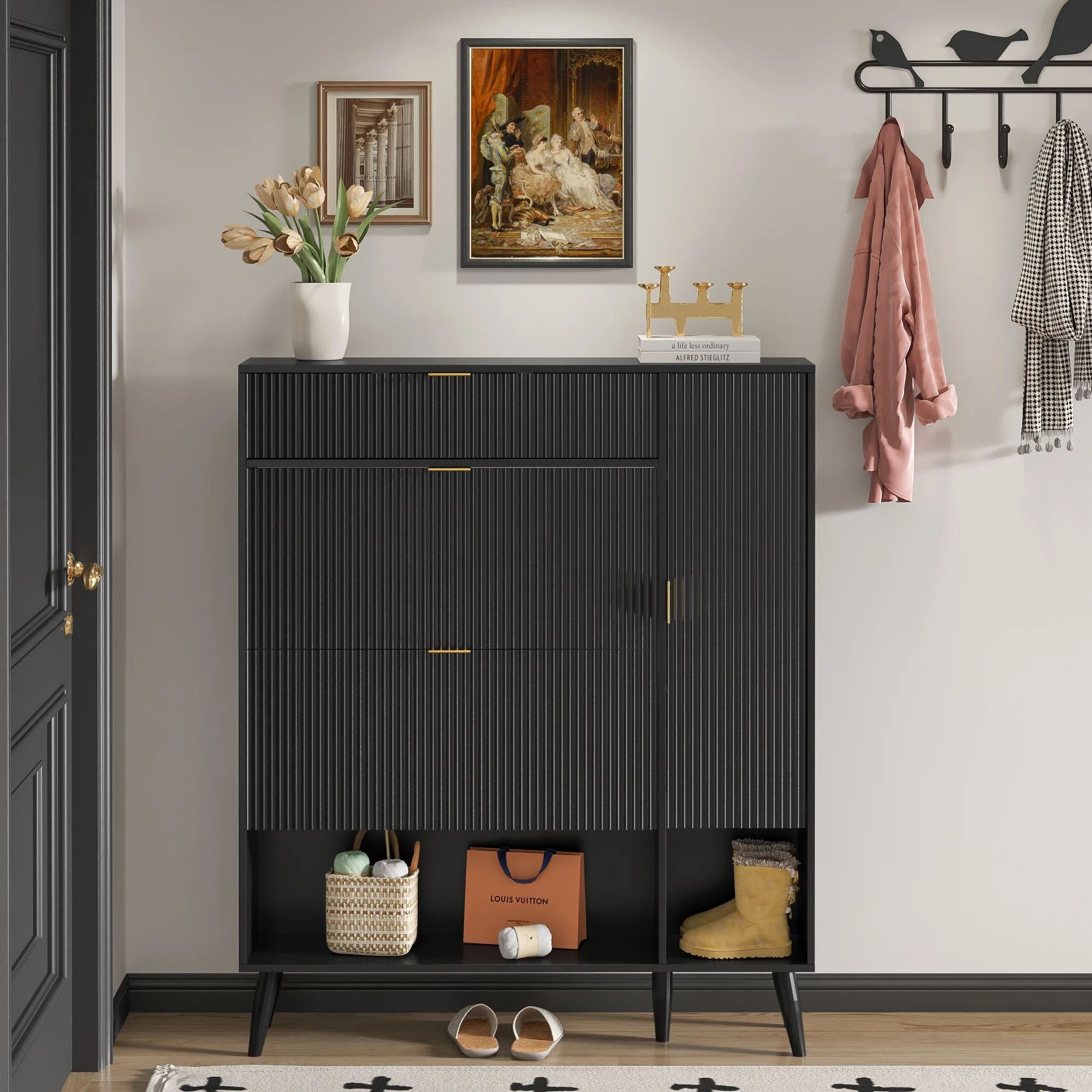 Shoe Cabinet with Drawers, slim storage cabinets, entryway shoe storage cabinets - Image 17