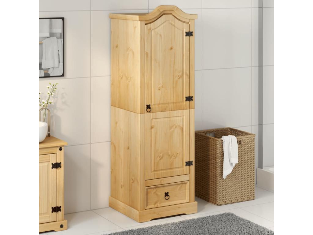 Armario madera maciza de pino 55x52x170 cm Marrón