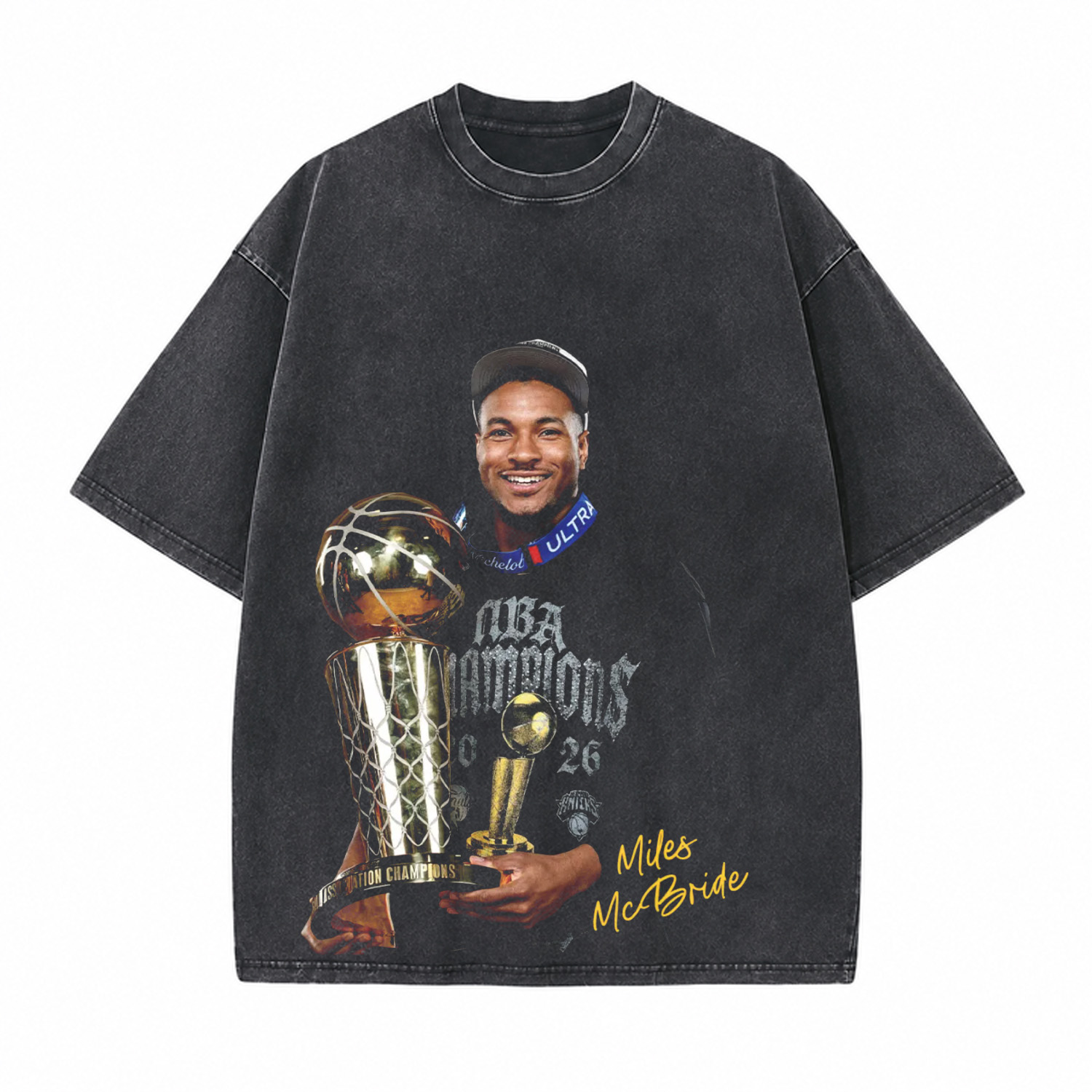 Retro Miles McBride Printed Unisex Washed T-Shirt