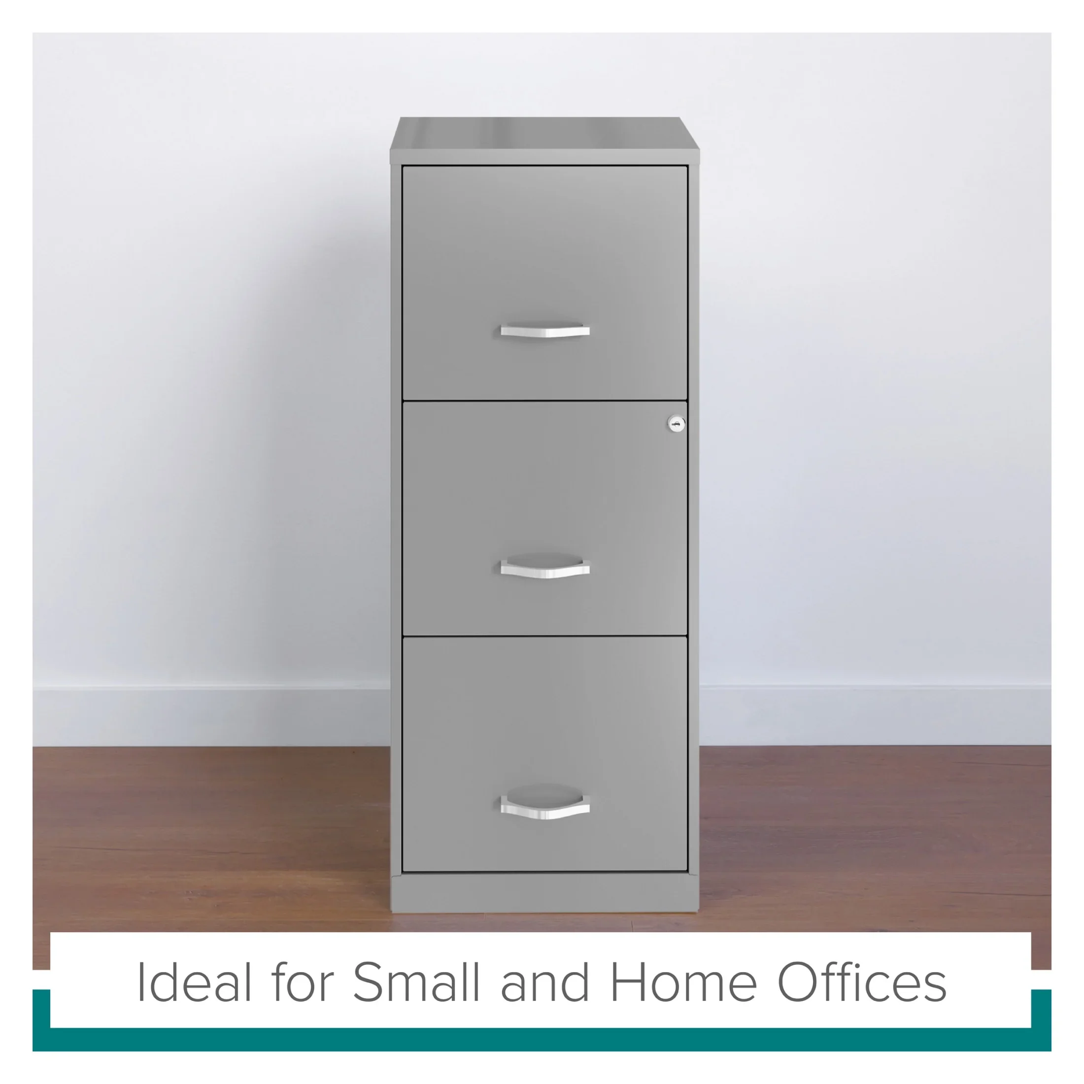 Space Solutions 18" Deep 3 Drawer Smart Letter Width Vertical File Cabinet, Navy