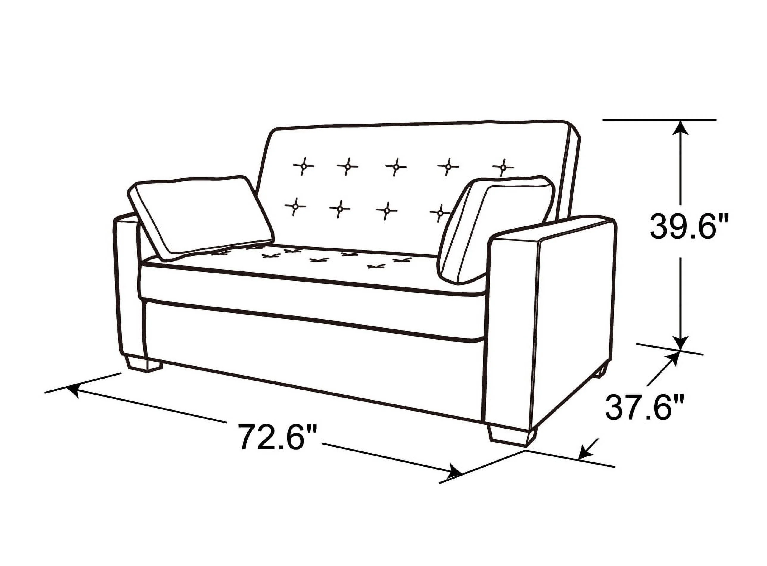 Serta Dream Convertibles Monroe Modern Polyester Convertible Queen Sofa Bed with Pillows Grey - Image 14