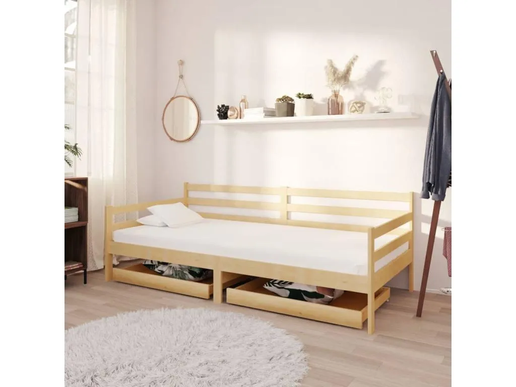 Sofá cama con cajones Hogarsens maciza 90x200 cm