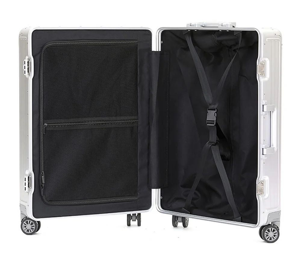 All Aluminum Magnesium Hardshell Carry on Luggage with Wheels, Modern Zipperless Hardshell Checked Luggage with TSA Lock, Airline Approved Metal Suitcase Travel Metal Rolling Luggage - Image 10