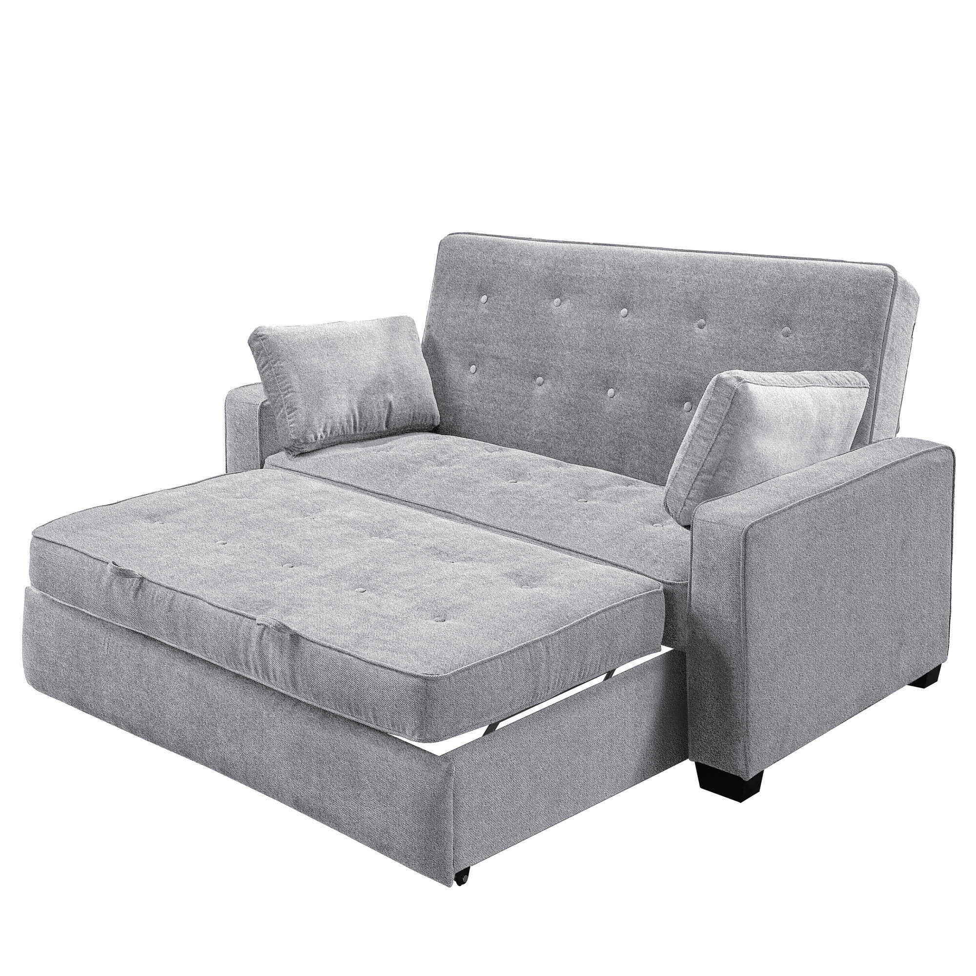 Serta Dream Convertibles Monroe Modern Polyester Convertible Queen Sofa Bed with Pillows Grey - Image 4