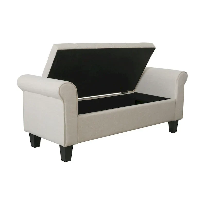 Porthos Home Theon Fabric Button-Tufted Flip-Top Storage Bench