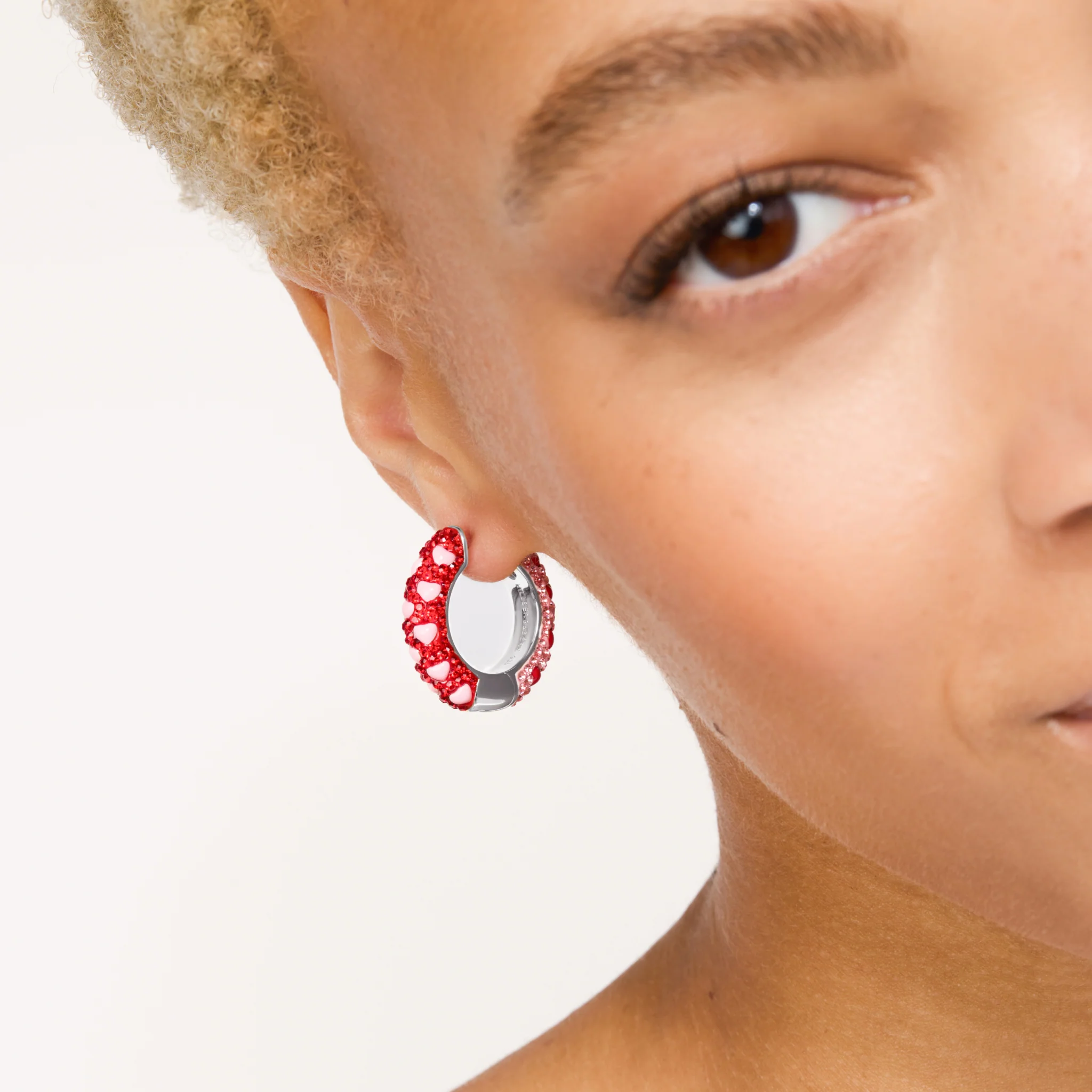 Lovestruck Medium Sparkle Reversible Hoop Earrings