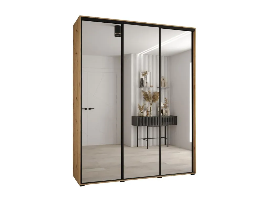 ARMARIO Quietena DE PUERTAS CORREDERAS 235 - 2/200/60 3 puertas Artisan/Artisan/Negro