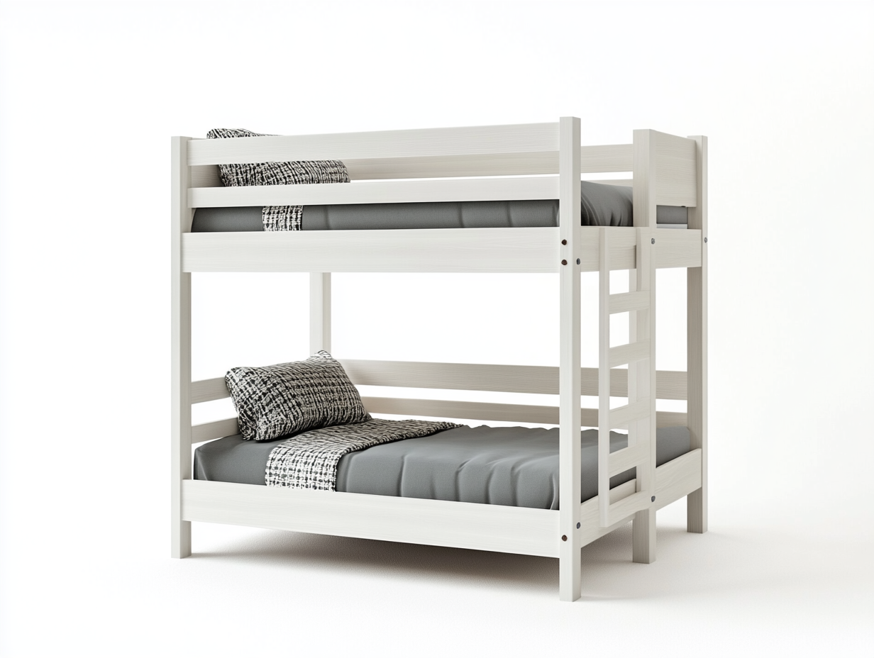 Litera infantil de madera blanca con escalera integrada WR4490792