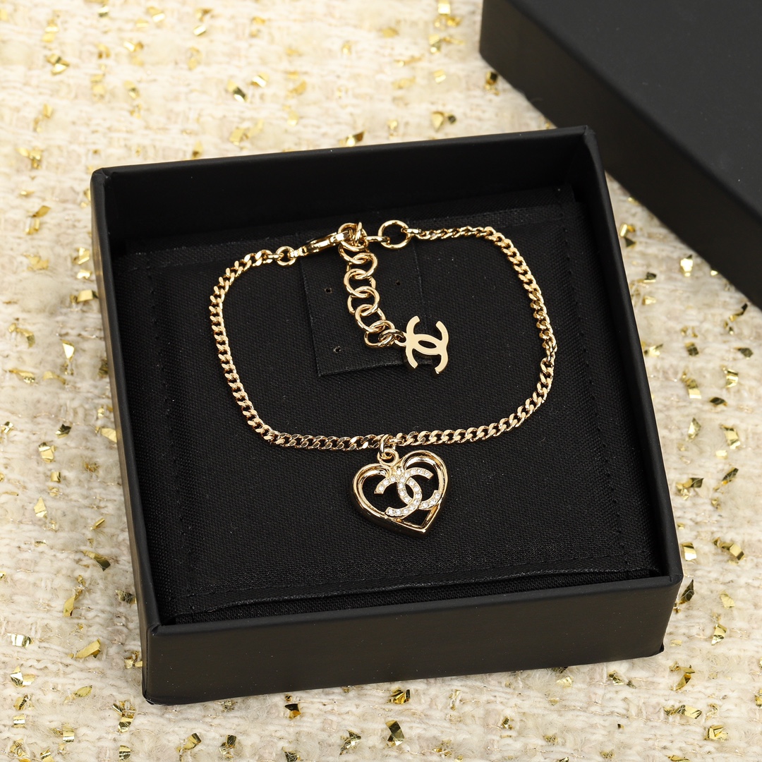Chanel Hollow Heart Charm O Chain Bracelet - Original Replica Club