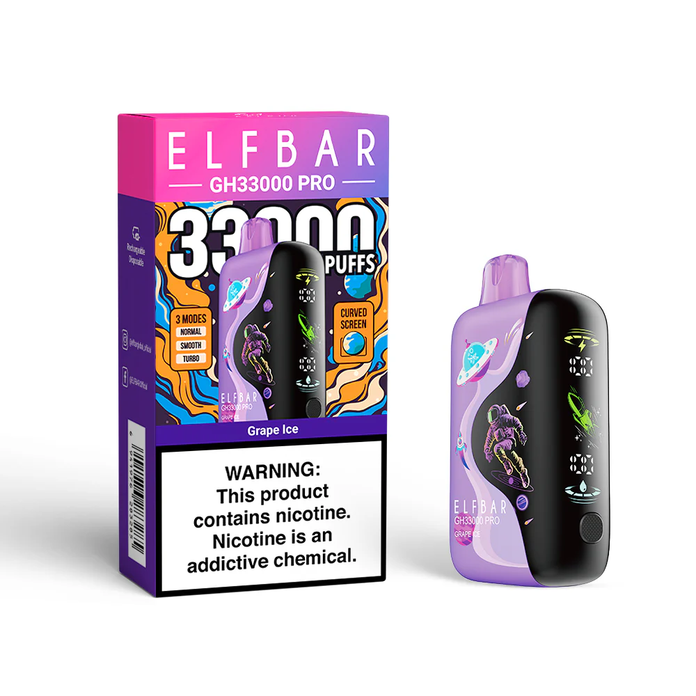ELFBAR GH33000 PRO cigarette électronique jetable rechargeable (toutes les saveurs)