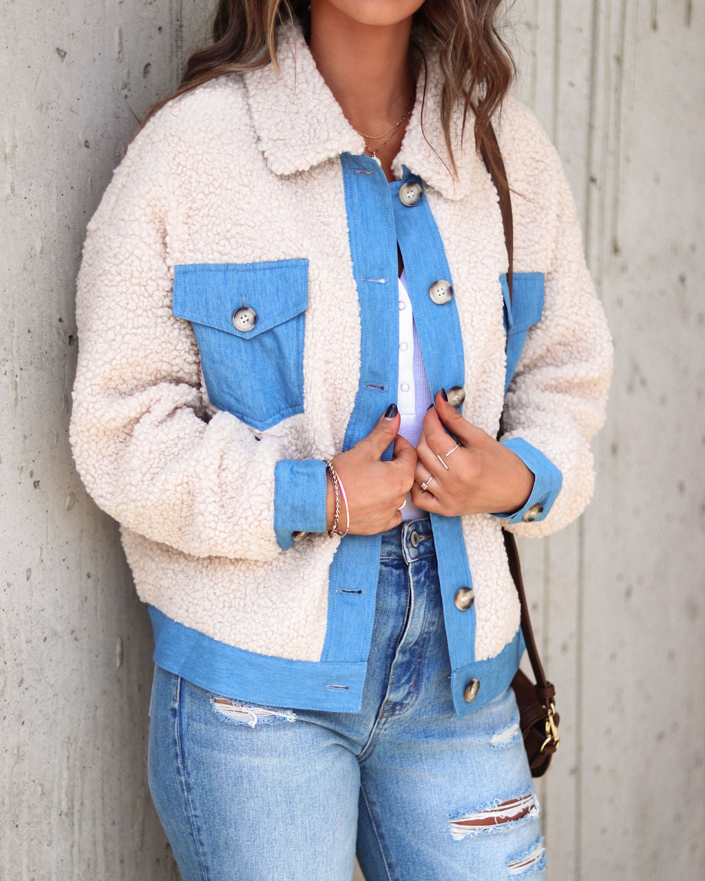 Yes Girl Pocketed Teddy Jacket - Cream - Se7enfashion