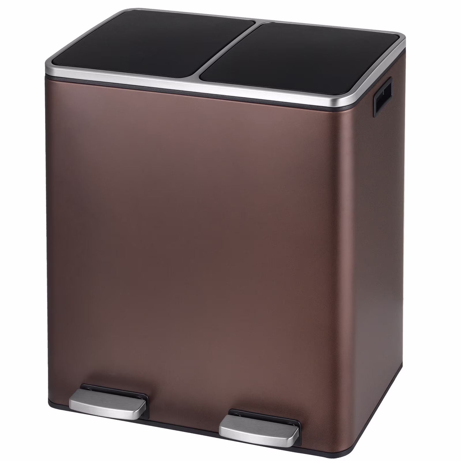 LAZY BUDDY Dual Garbage Can, Stainless Steel 16 Gallon Step Kitchen Trash Can with Soft-Close Lid, Double Compartment Garbage Recycling Bin - Image 9