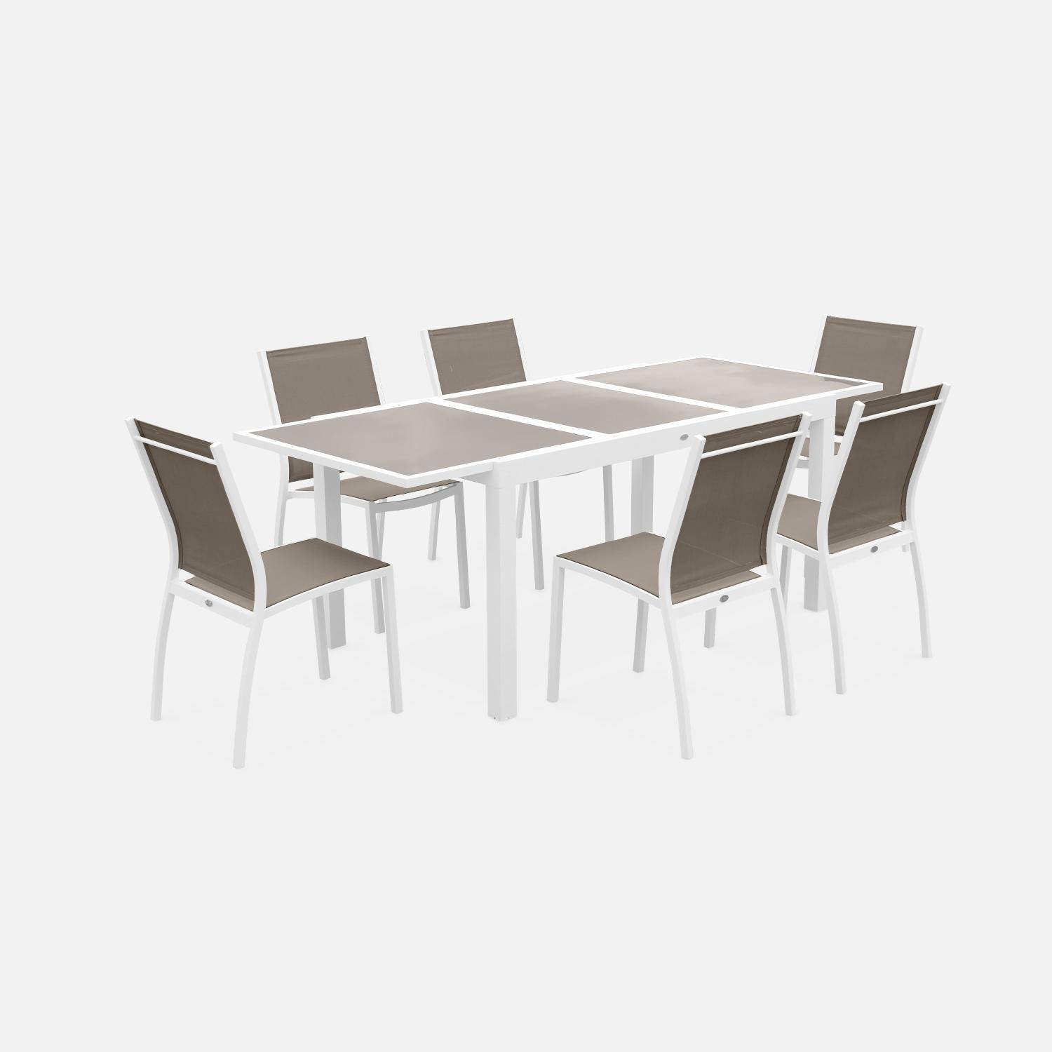 Orlando - Mesa de jardín extensible de aluminio con 6 sillas