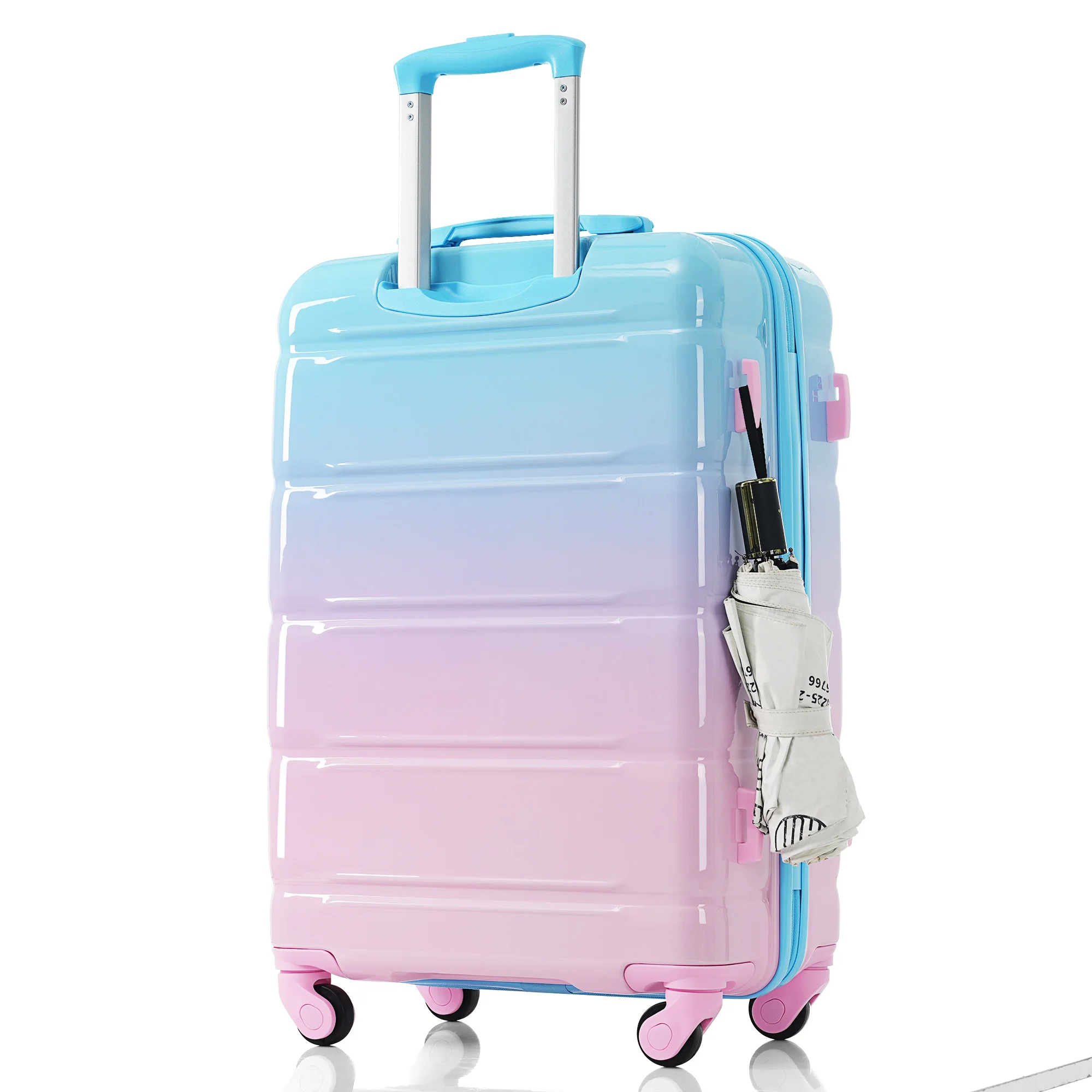 PAPROOS 3-Piece Luggage Set (20''/24''/28''), Hardshell Lightweight Suitcase with USB Port and Side Hooks, Travel Luggage with TSA-Lock, Hardside Rolling Luggage for School, Travel, Pink - Image 33