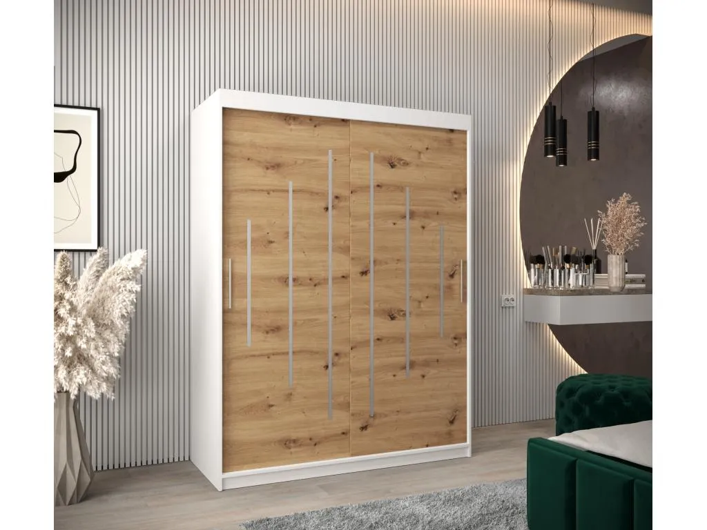 ARMARIO Kavehomedeco DE PUERTAS CORREDERAS 200/150/62 2 puertas (blanco/artisan) 69785WMWW
