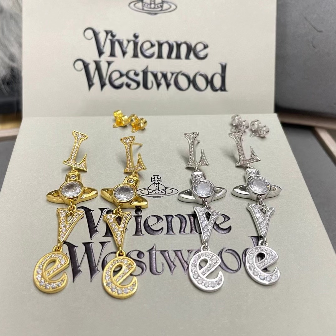 Vivienne Westwood Letter LOVE Long Style Earrings - Original Replica Club