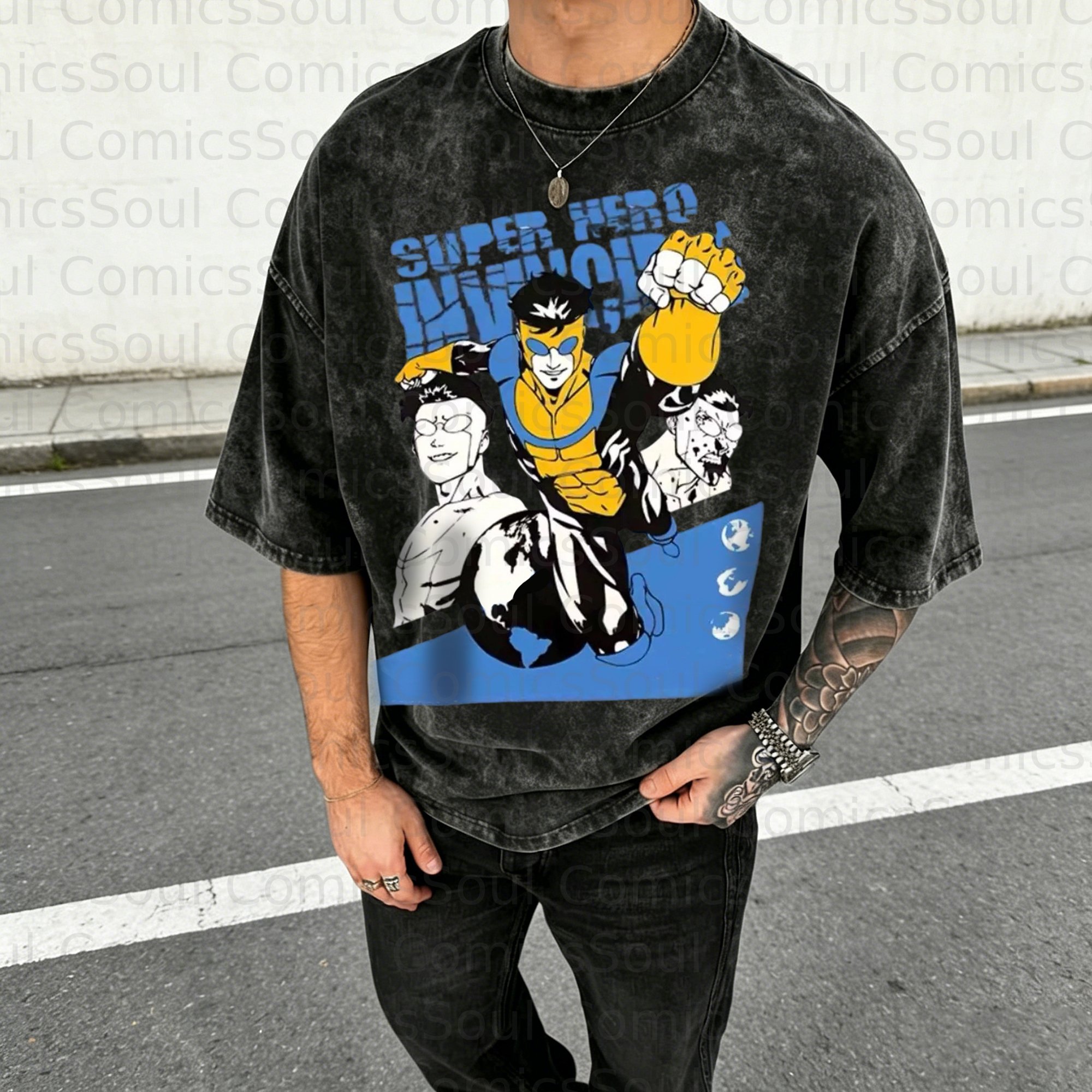 Unisex Anime Inspired Vintage Washed T-Shirt