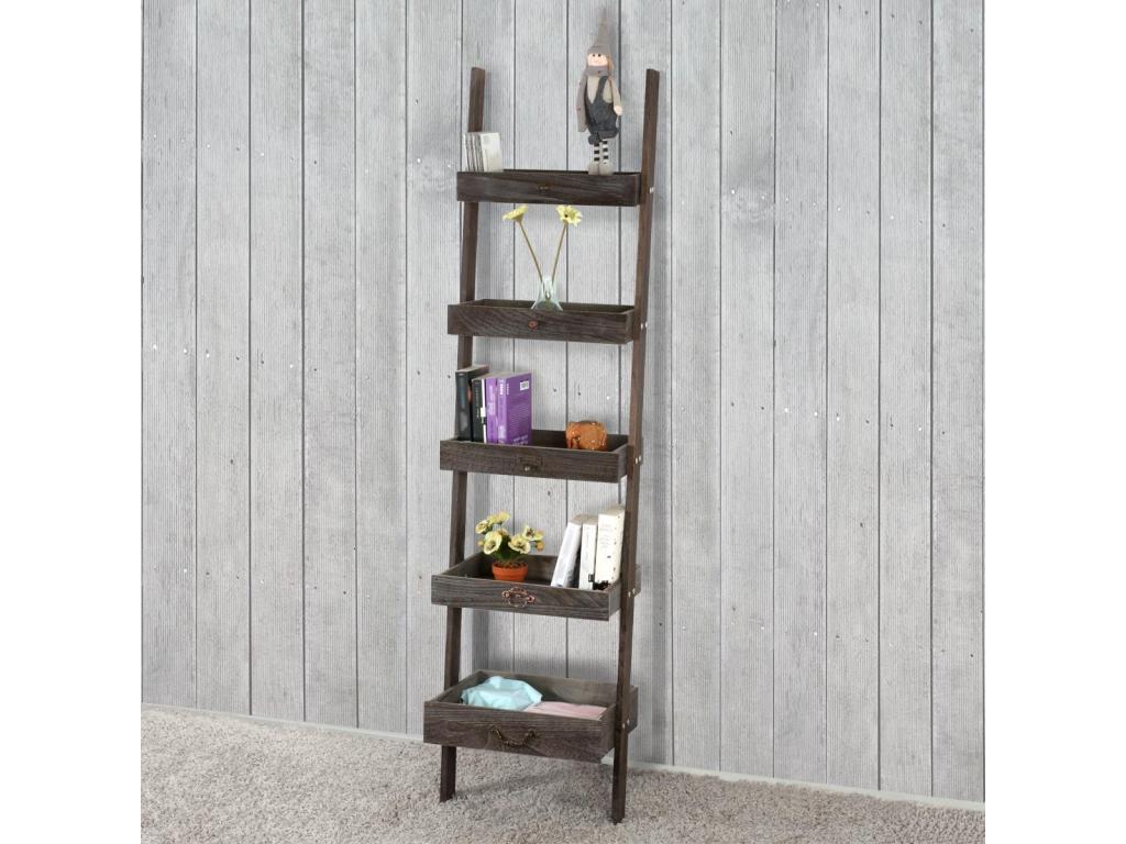 Estantería escalera macetero estante para flores vintage marrón 169x43x32cm