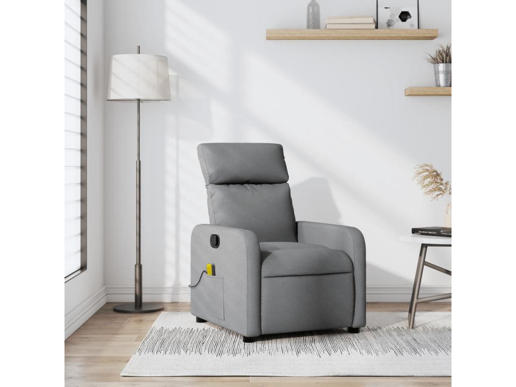 Sillón reclinable de masaje de Nidolux gris claro