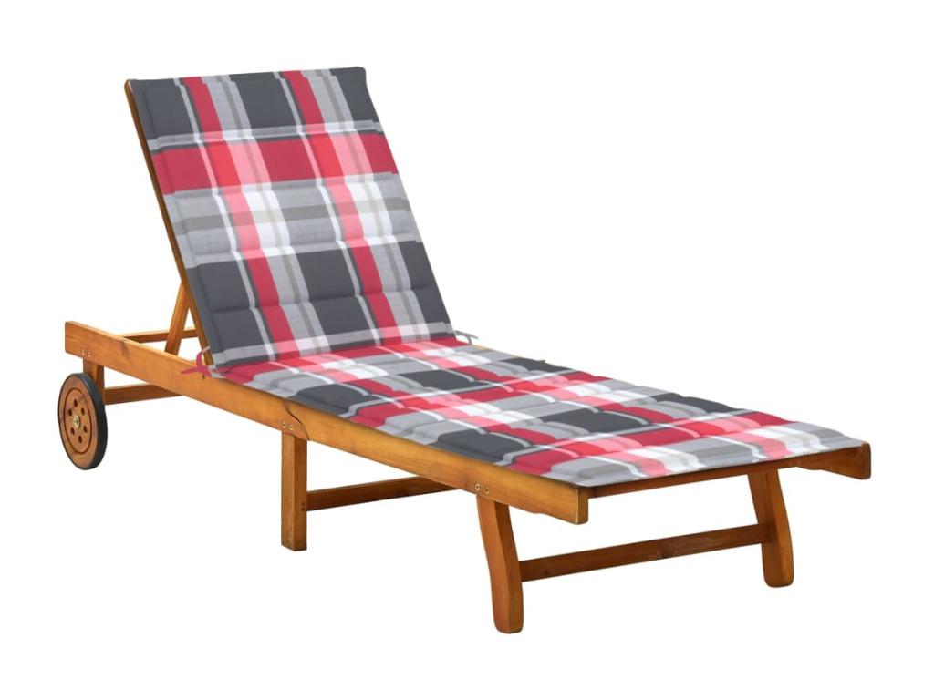 Sillón de jardín con cojín Madera maciza de acacia