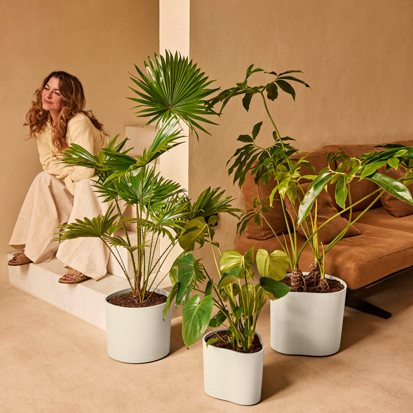 Elho Eden 35 - Linnen wit - L 36 x B x H 32 cm - Binnen en Buiten - 10