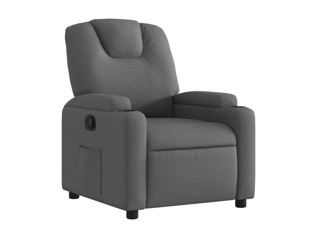 Sillón reclinable de tela gris oscuro