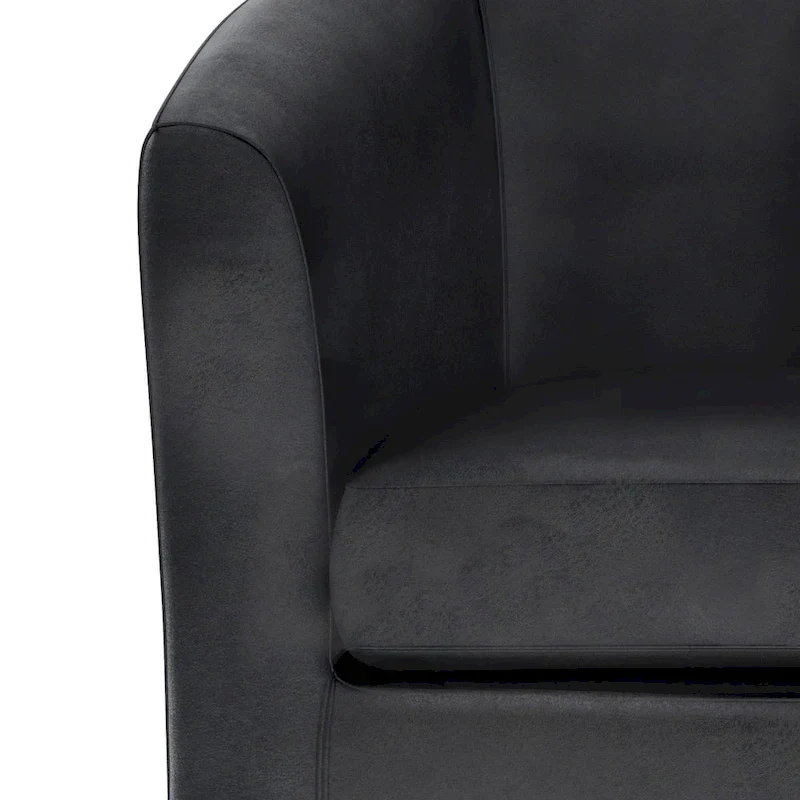 Modern Tub Accent Chair with Upholstered Seat and Wooden Legs
