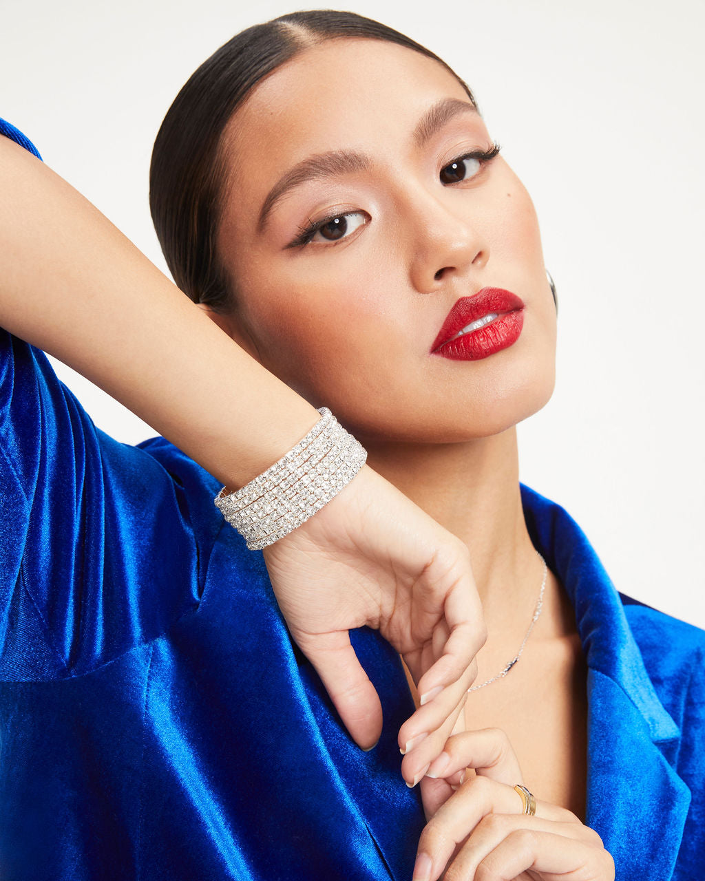 Diana Crystal Wrap Cuff - Silver - Se7enfashion