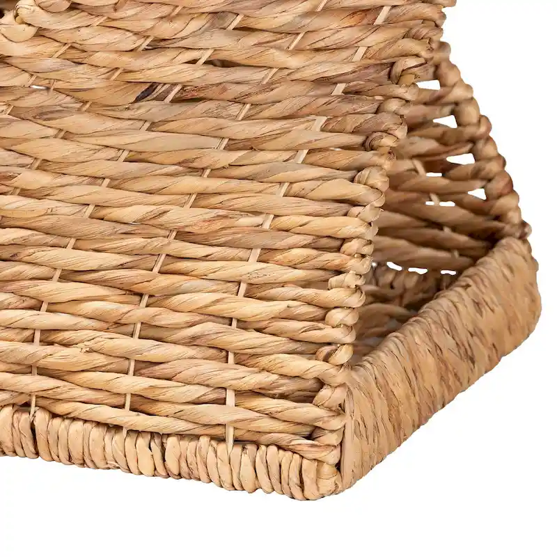 Pelleas Contemporary Bohemian Natural Brown Seagrass and Wood Side Table