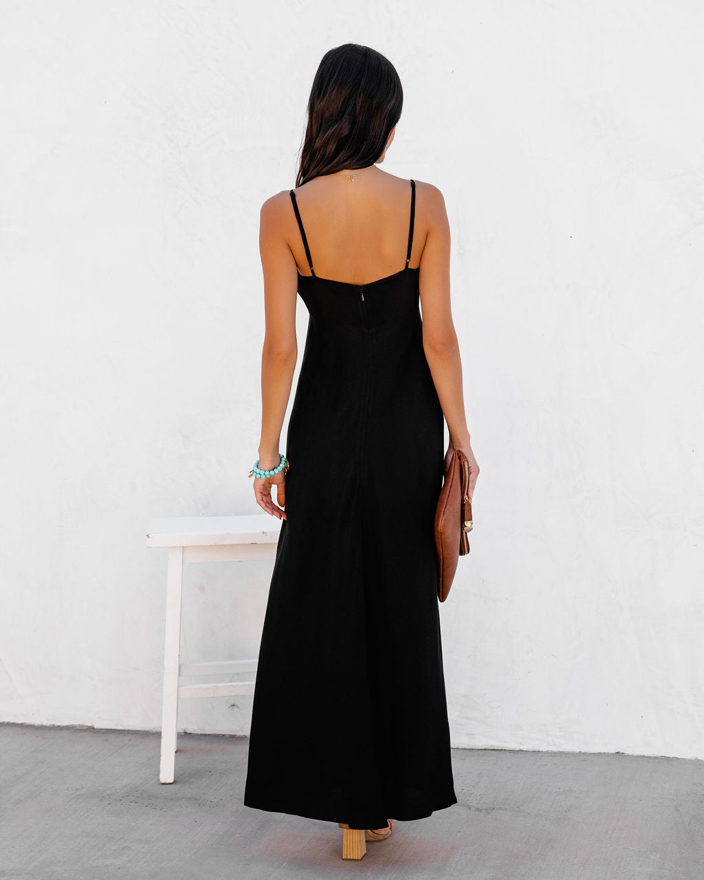 Eladoria Front Tie Maxi Dress - Black - FINAL SALE - Se7enfashion