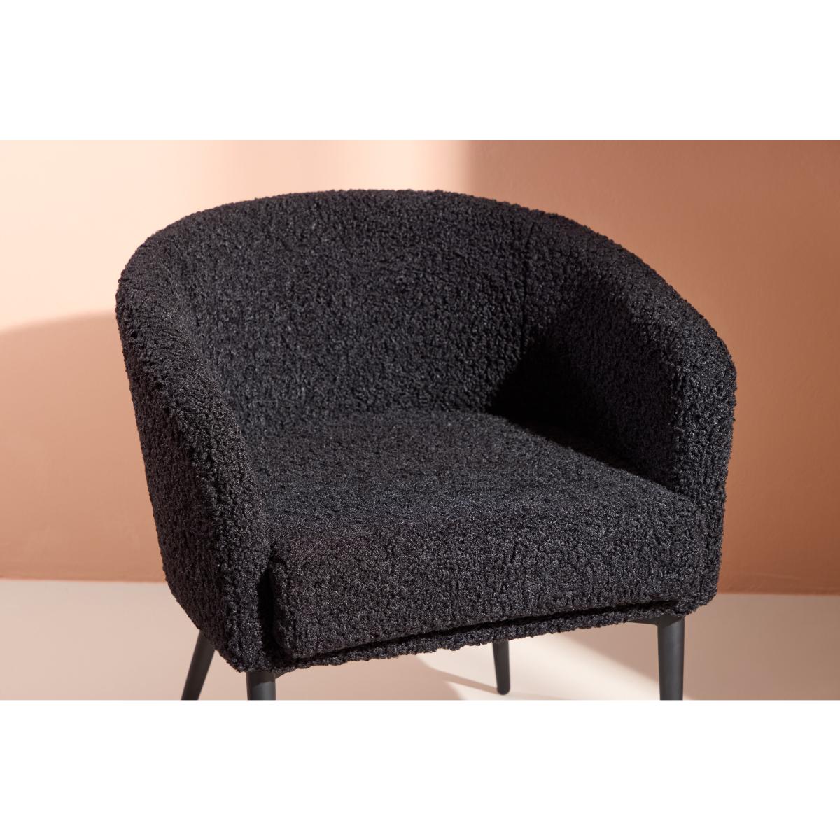 Svea - Bianca fauteuil - teddy - zwart