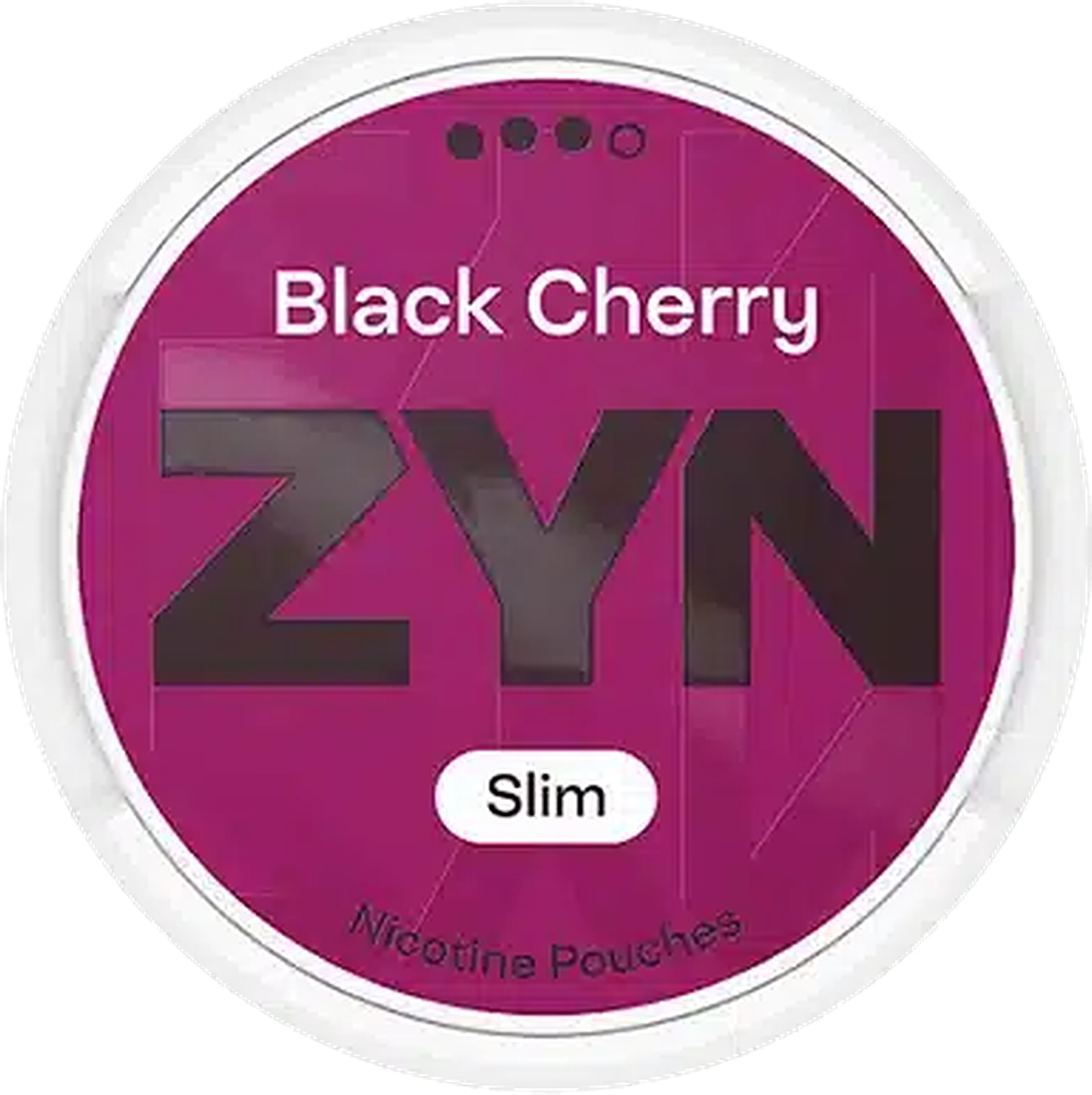 ZYN Black Cherry 9mg nicotine pouches — Slim Moist Pouch can with 20 strong black cherry pouches