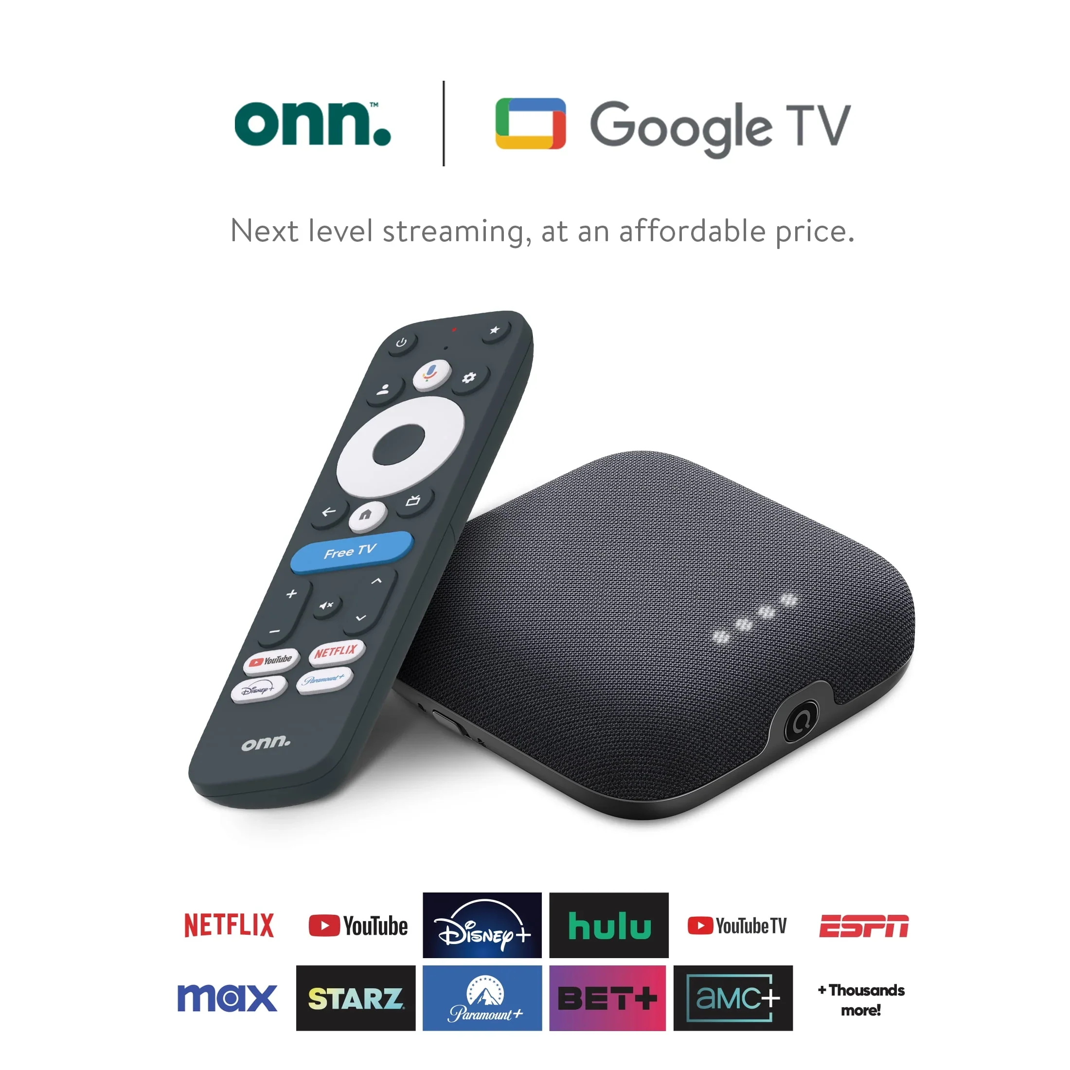 Onn. 4K Pro Streaming Device With Google TV, 4K UHD, Dolby Vision & Atmos, Wi Fi 6 - Image 2 Onn. 4K Pro Streaming Device With Google TV, 4K UHD, Dolby Vision & Atmos, Wi Fi 6 - Image 2