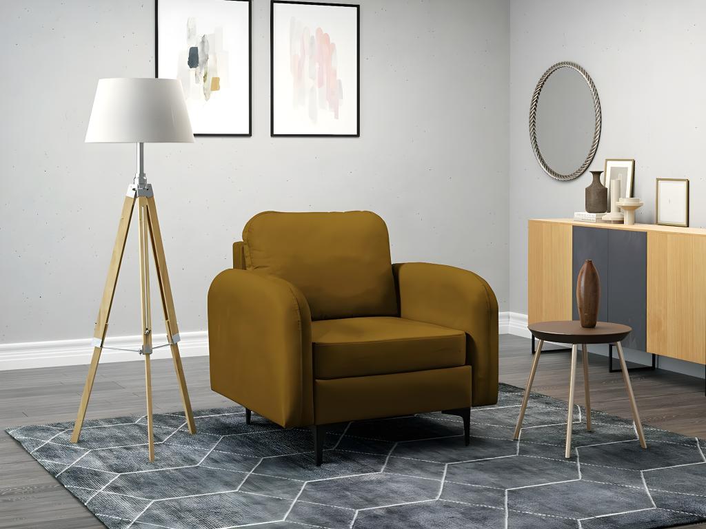 Sillón Nestleano A100 - De color marrón claro - 96x92x94cm - Tapiz - Patas Metal