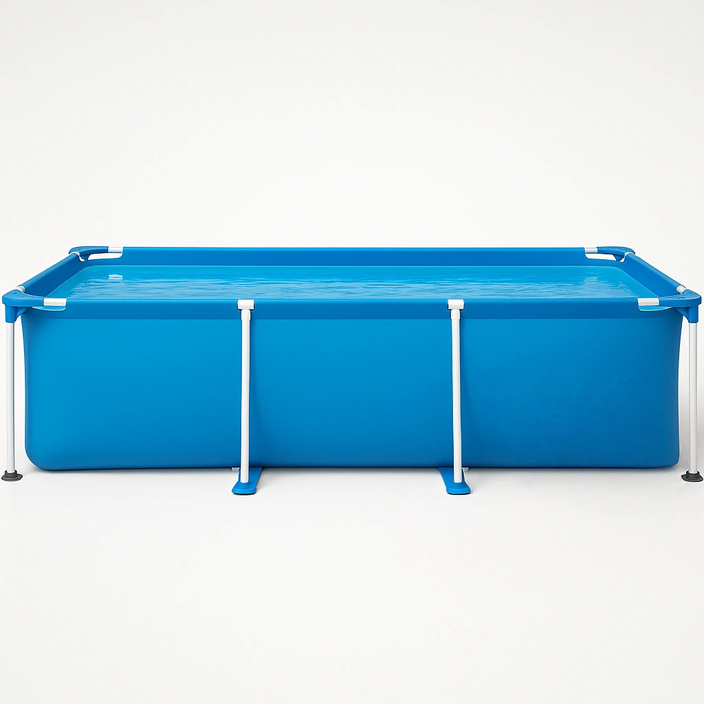 Piscina sobre el suelo Rectangular Azul con Estructura de Metal 400x200x100 cm