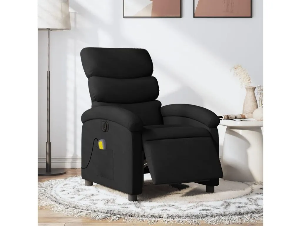Sillón reclinable de masaje eléctrico tela negro