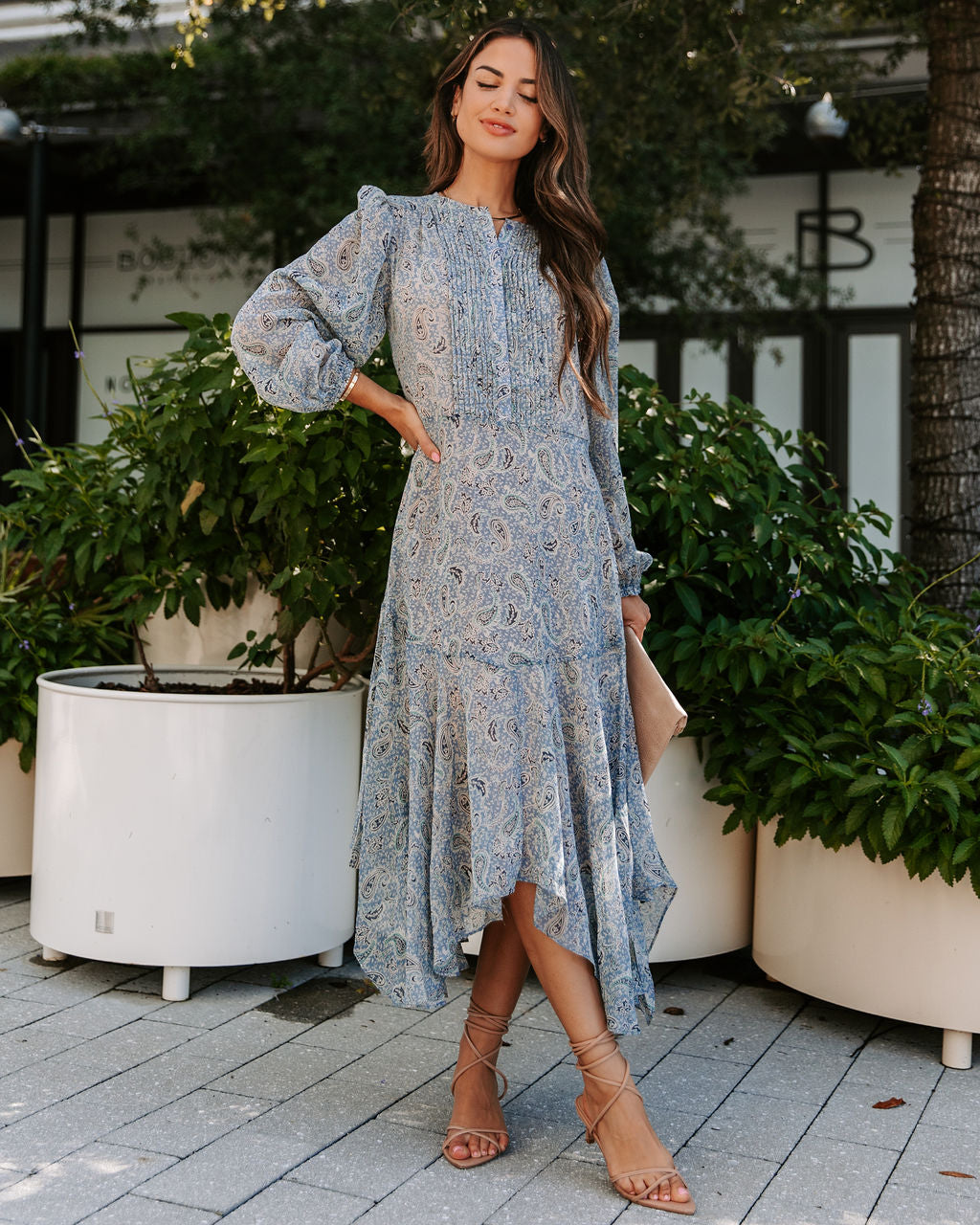 She Has A Gypsy Soul Paisley Chiffon Midi Dress - Se7enfashion