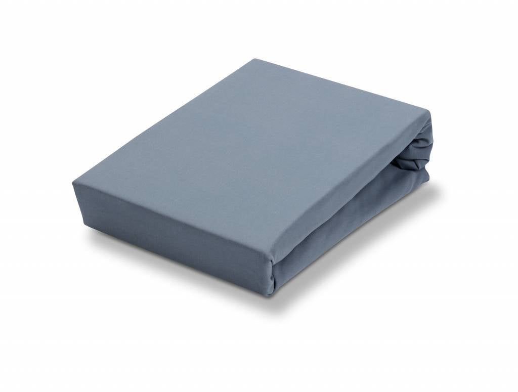 Jersey Soft Hoeslaken Dusty Blue   180-200 x 200-220 cm   Blauw