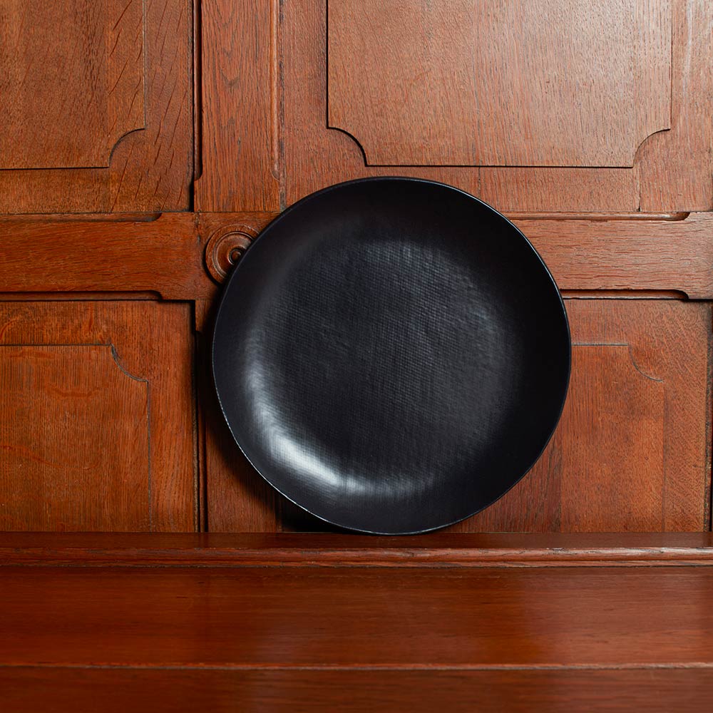 Assiette plate en grès - Noir