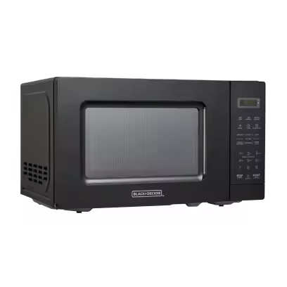 Black and Decker 0.7 Cu Ft LED Digital Microwave Oven in Black with Child Safety Lock
