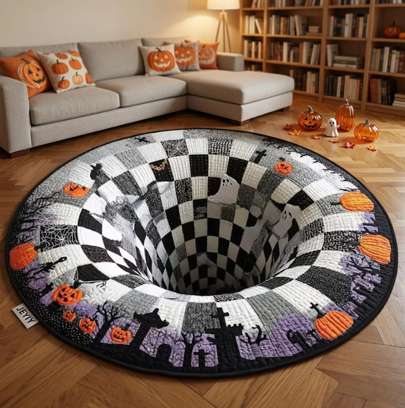 VortexEye™ 3D Ghost Illusion Round Rug - Waterproof Halloween Floor Mat - Image 4 VortexEye™ 3D Ghost Illusion Round Rug - Waterproof Halloween Floor Mat - Image 4