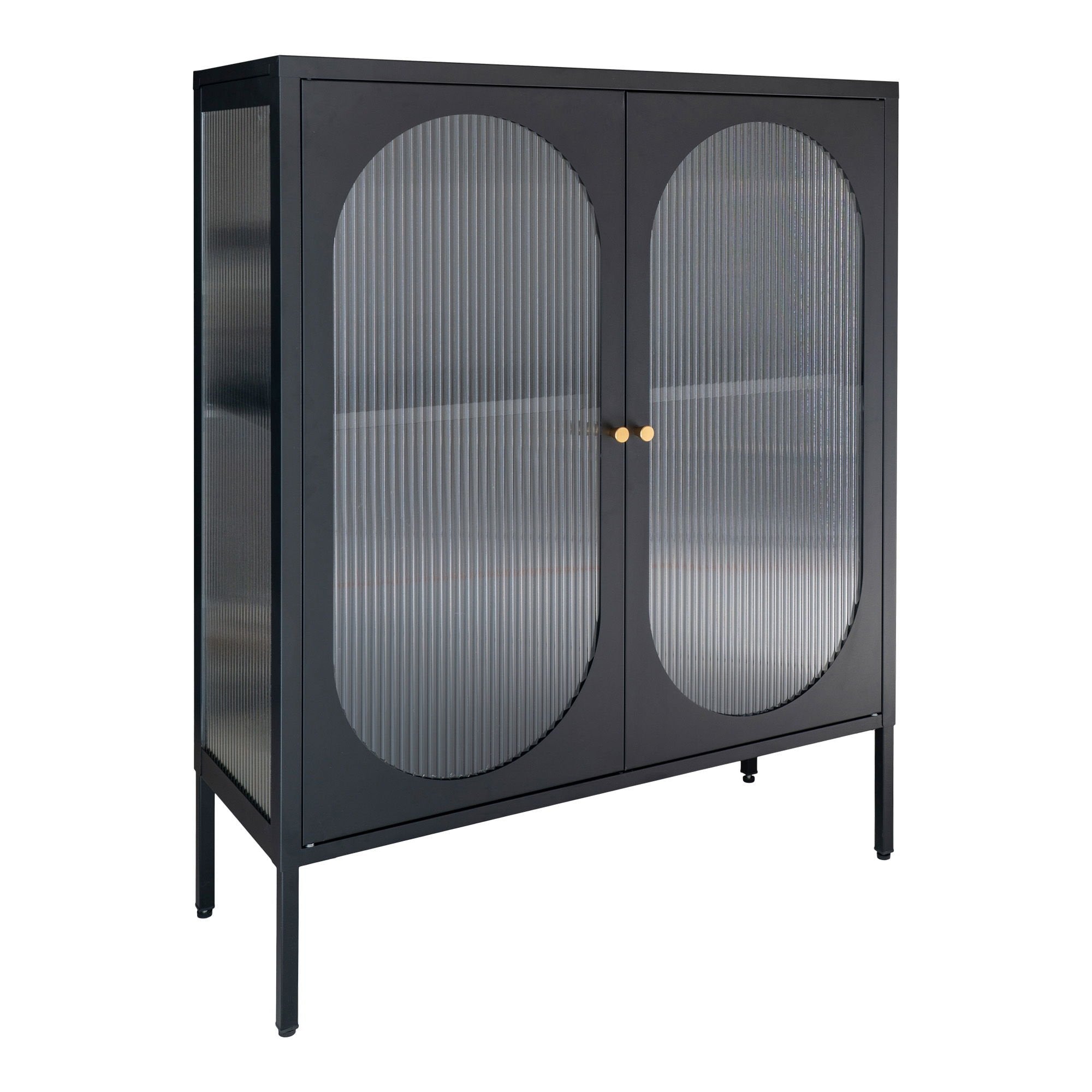 Rebellenclub Randers Vitrinekast - 110 x 90 cm - Zwart