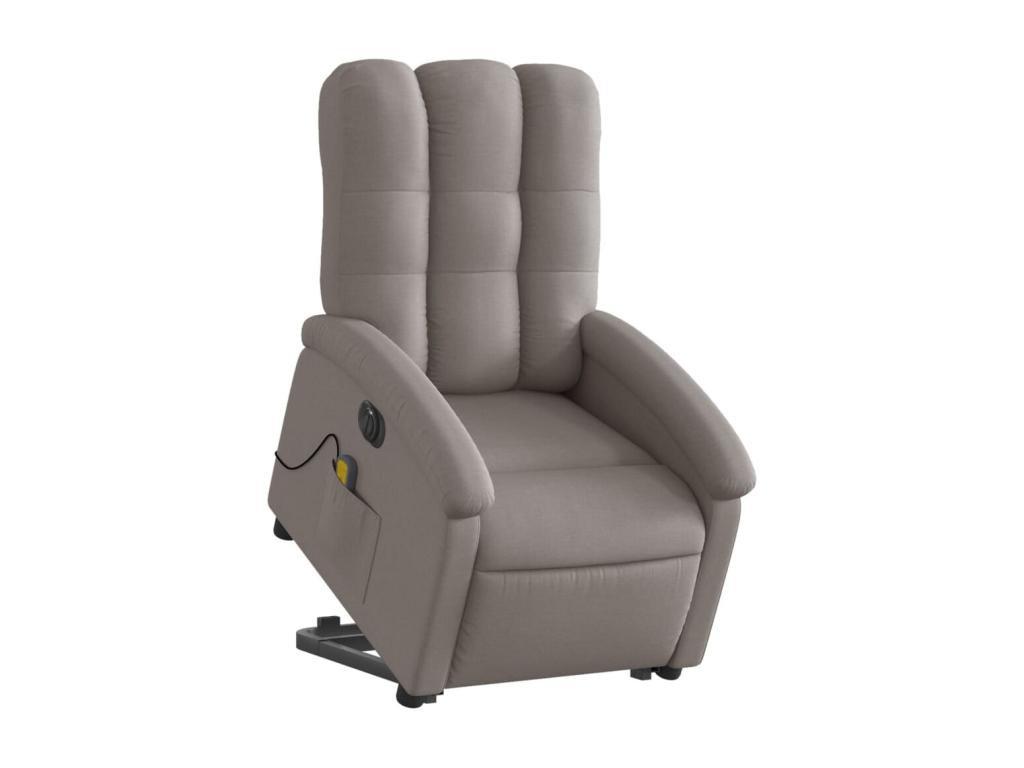 Sillón de masaje eléctrico reclinable elevable tela taupé